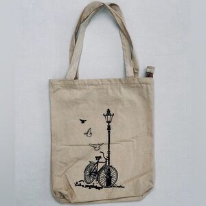 Lamp and bicycle design tote bag